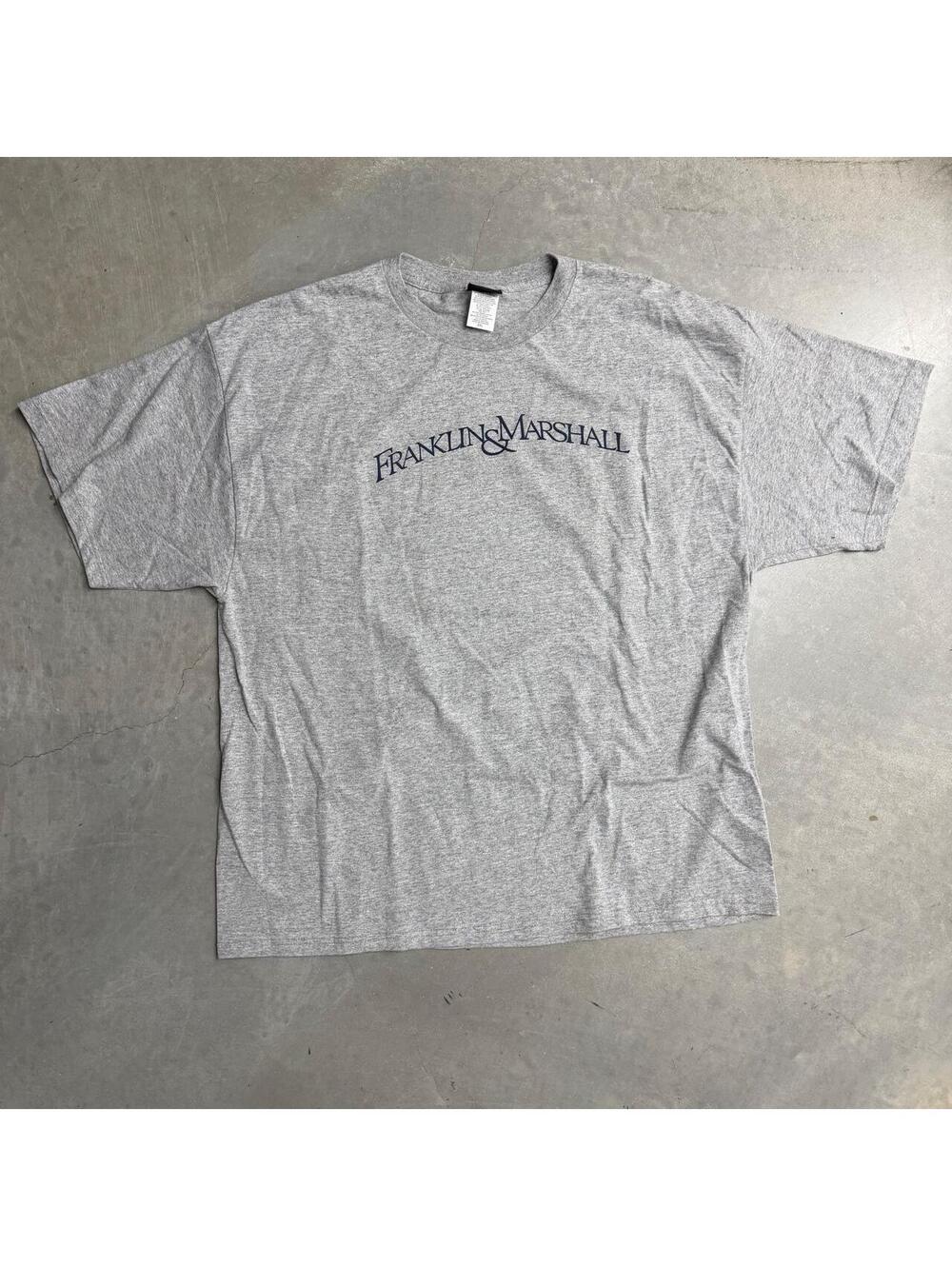 2000s Men's Franklin & Marshall Gray Collegewear Tee Sized XXL